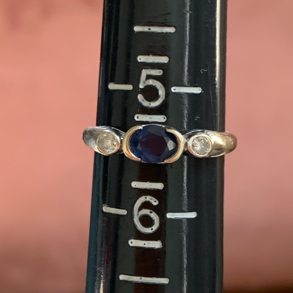 14k Kashmir Sapphire and Diamond Ring - Picture 7 of 13